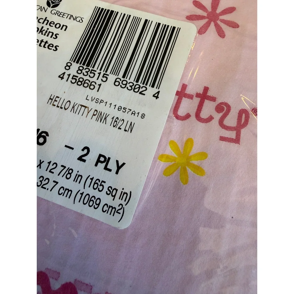 Hello Kitty Luncheon‎ Napkins Pink Y2K USA Birthday Party American Greetings